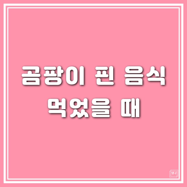 곰팡이 핀 음식 먹었을 때