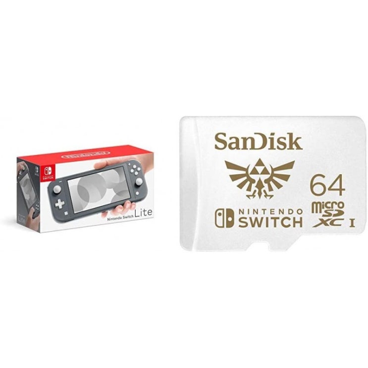 많이 찾는 닌텐도 스위치 Lite - 그레이(SanDisk 64GB MicroSDXC UHS-I 카드 포함) 닌텐도 스위치용, 1, 단일옵션 ···