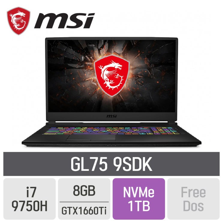 가성비 좋은 MSI 게이밍노트북 GL75 9SDK [게이밍마우스 증정], 8GB, SSD 1TB, 미포함 추천합니다