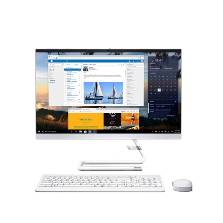 인기 급상승인 레노버 올인원 일체형PC White AIO3-24ARE F0EW006EKR (AMD R7-4700U 60.45cm), WIN10 Home, RAM 8GB, NVMe