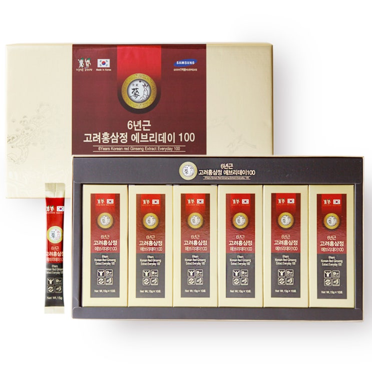 의외로 인기있는 고려홍삼정 6년근 에브리데이 100 선물세트 + 쇼핑백, 15g, 60개 ···