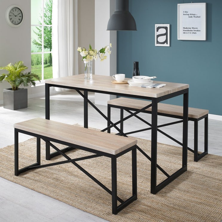 선호도 높은 프리메이드 스테이 테이블+벤치의자SET 식탁 테이블, 테이블+벤치의자*2SET 추천해요