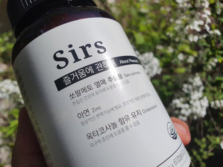  Sirs "즐거움에 관하여", 극강 가성비 남성 건강기능식품 추천