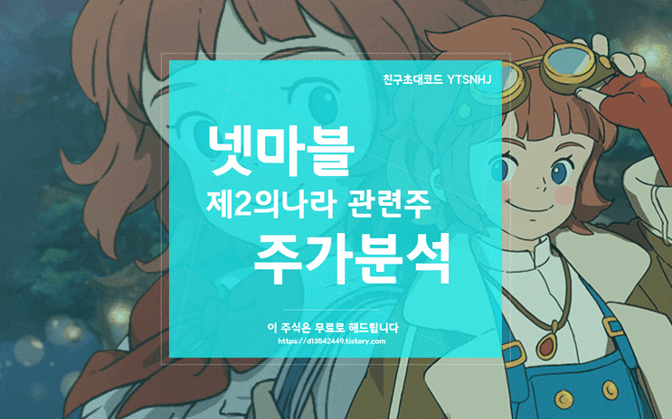  넷마블 게임 관련주 주식차트 주가분석 / 제2의 나라 친구초대코드 YTSHJ