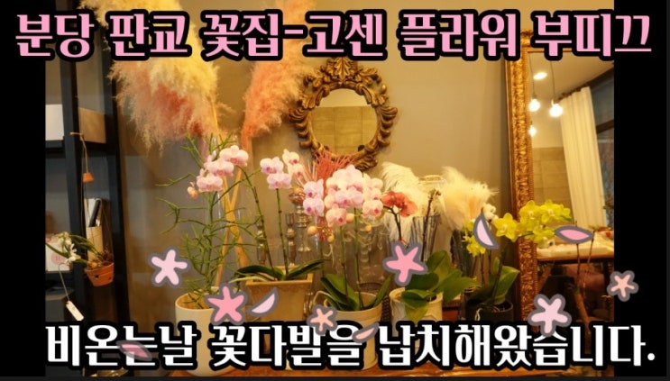 판교꽃집-고센 플라워 부띠끄에서 비오는날 예쁜 꽃다발을 납치해왔습니다.
