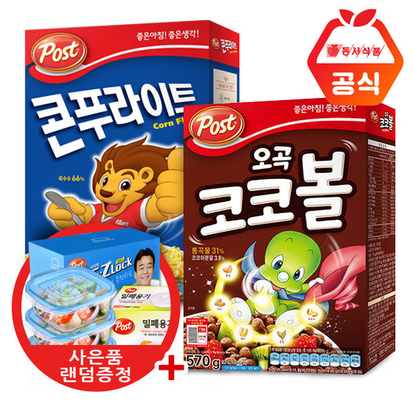 최근 많이 팔린 포스트 씨리얼 콘푸라이트 600g+코코볼 570g+랜덤사은품 시리얼, 1개 추천합니다