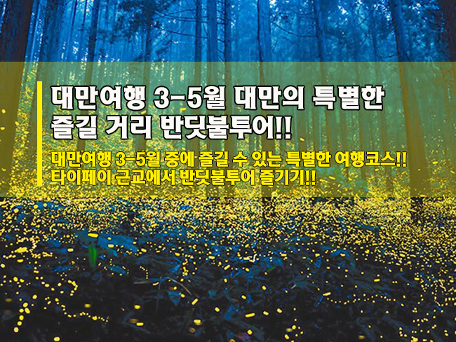  3-5월 대만 즐길거리 반딧불투어(아이폰 야경 촬영 어플 추천)