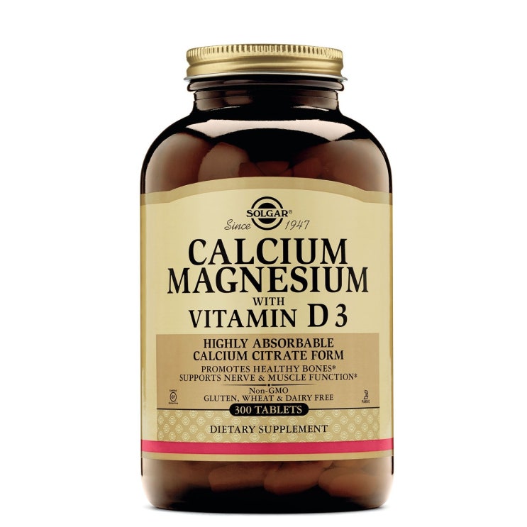 많이 찾는 솔가 칼슘 마그네슘 위드 비타민 D3 300정 (타블렛) Solgar Calcium Magnesium with Vitamin (300 Tablets), 1개 추천합니다