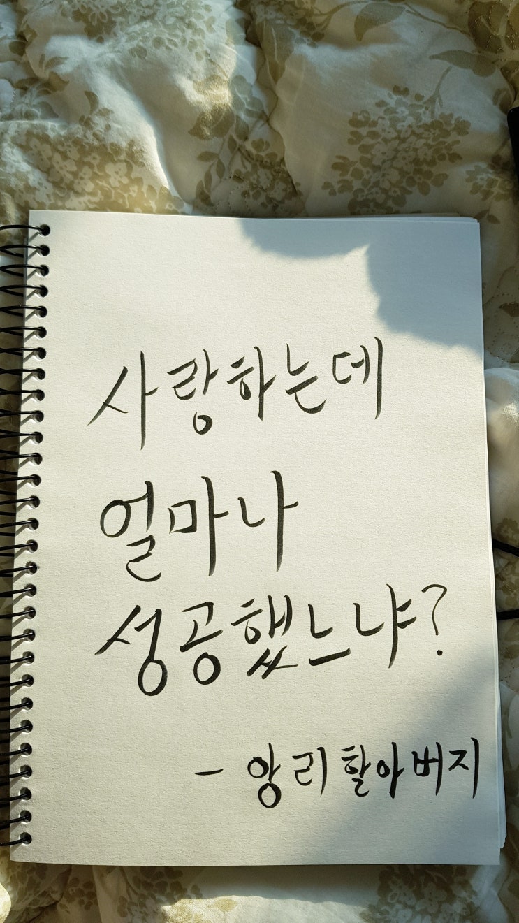 [캘리그라피] 사랑하는데 얼마나 성공했느냐?