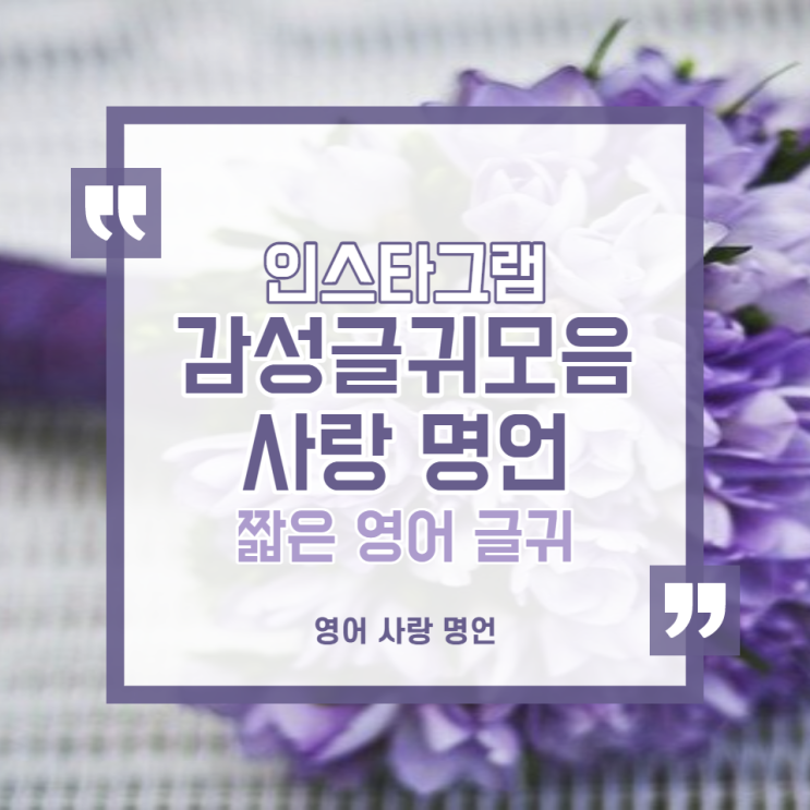  인스타그램 사랑 명언 모음:: 감성 글귀 모음, 짧은 영어 사랑 글귀