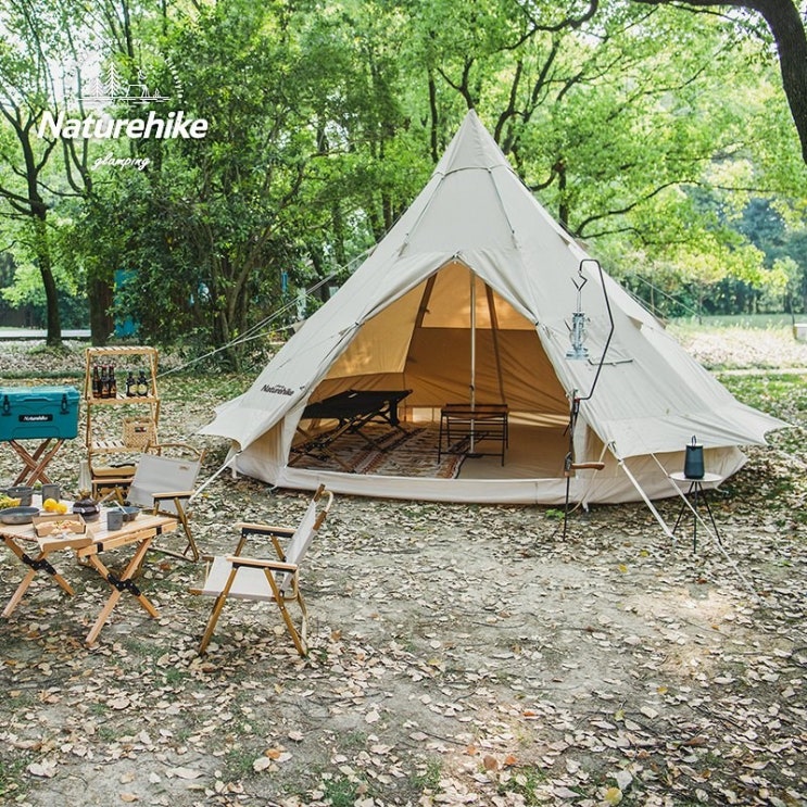 최근 인기있는 야외 인디언 코튼 피라미드 캠프 빅 다중 사람 두껍게 티피 텐트, 천 [Small 6.4] 추천해요