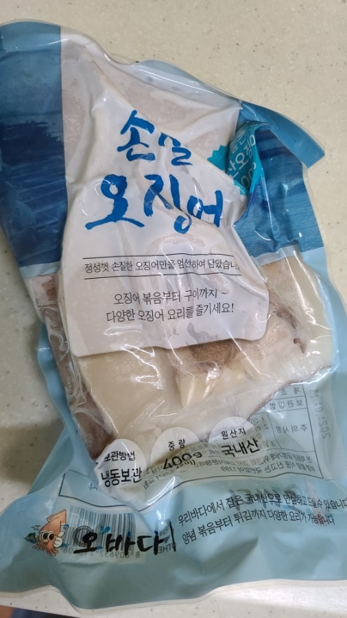  오바다 푸드 손질 오징어로 오징어볶음 만들기