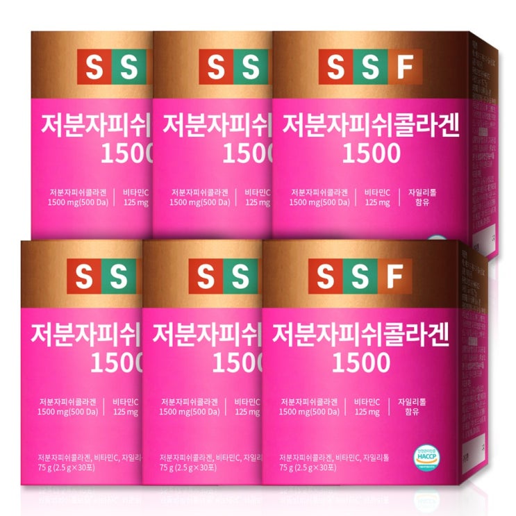 잘팔리는 순수식품 500달톤 저분자 피쉬 콜라겐 1500mg 스틱 6박스(180포) 비타민C, 2.5g, 180개 추천해요