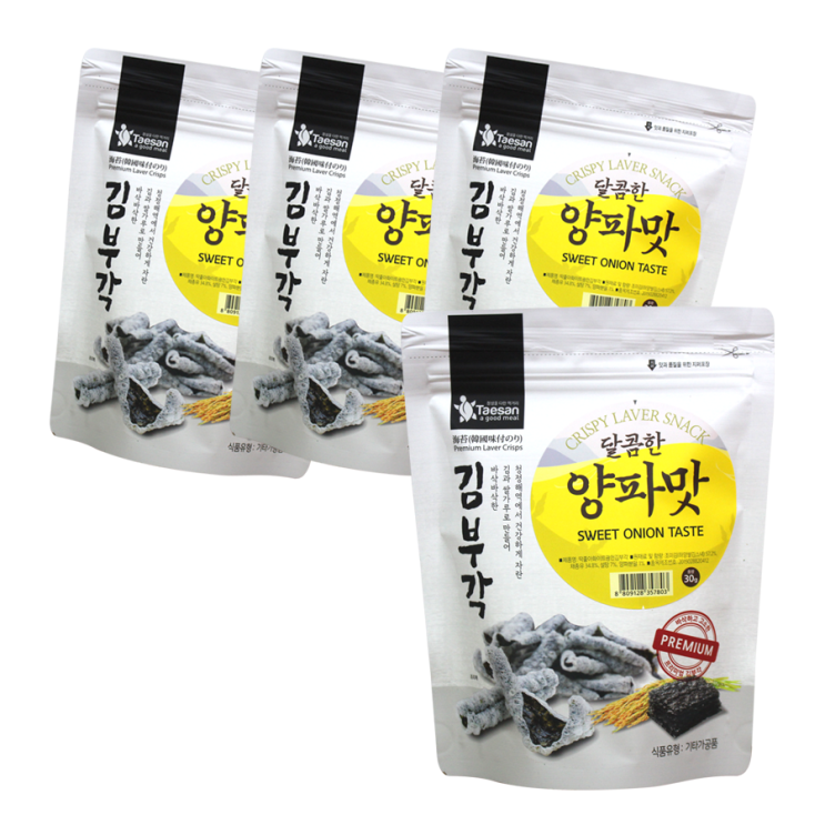 구매평 좋은 달콤한 양파맛 김부각, 30g, 4개 좋아요