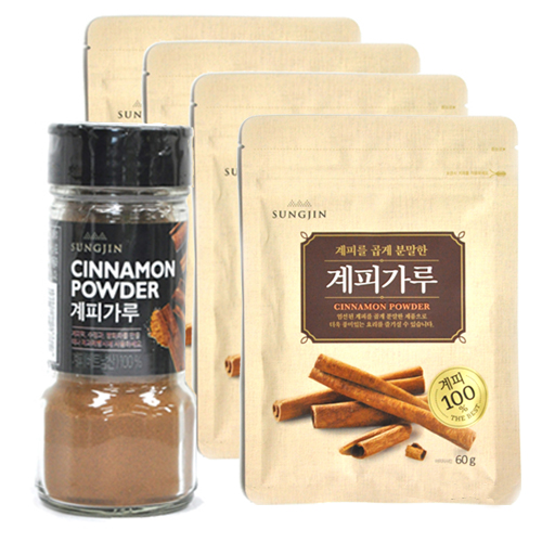 구매평 좋은 성진 계피 가루 병 45g + 지퍼형 60g x 4p 세트, 1세트 추천합니다 구매평 좋은 성진 계피 가루 병 45g + 지퍼형 60g x 4p 세트, 1세트 추천합니다