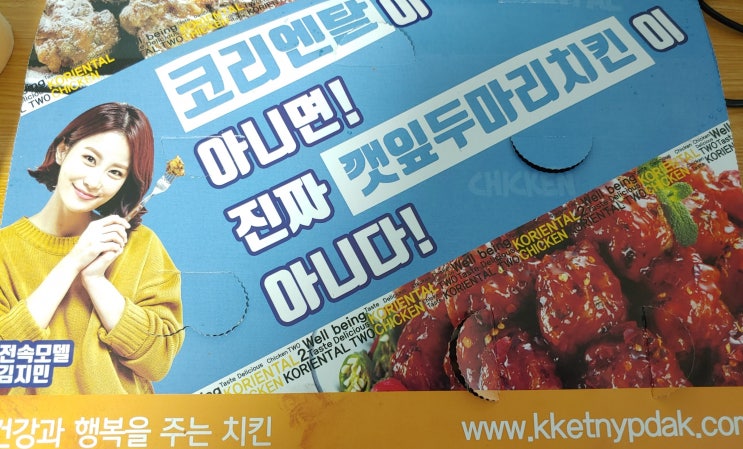 코리엔탈 깻잎 치킨 - 양념/간장 두마리순살 치킨