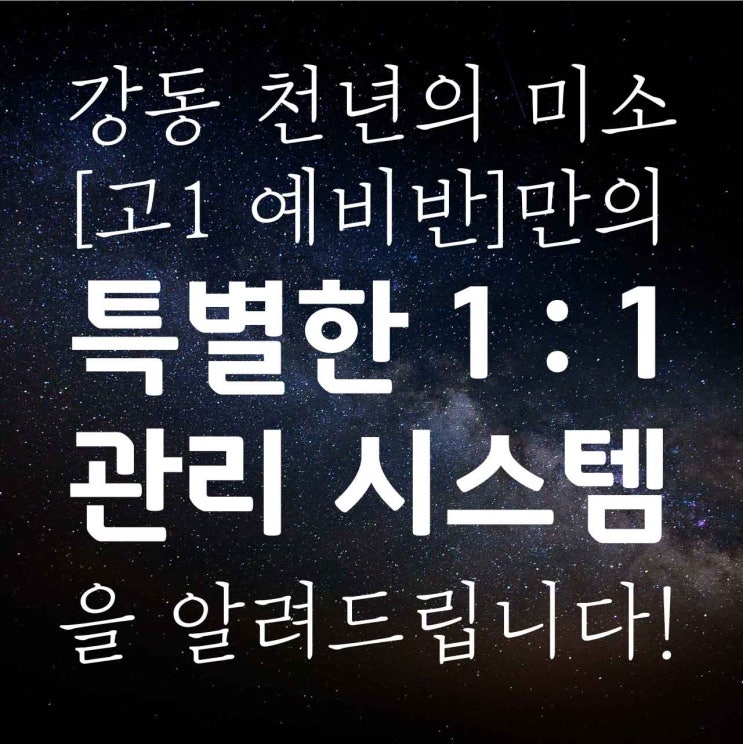  강동 천호 미사 고1 입시 미술학원 [ 천년의 미소 예비반 ]1:1 전문 관리 시스템