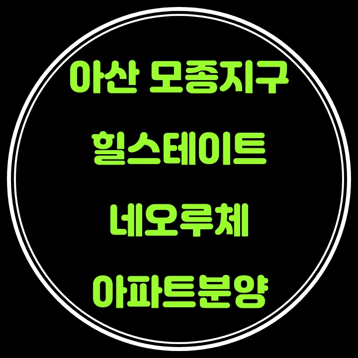  아산 힐스테이트 모종 네오루체 분양