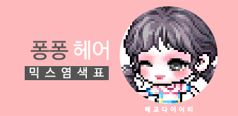  [KMS 캐시] 메이플스토리 퐁퐁 헤어 일반 믹스염색표(믹염)