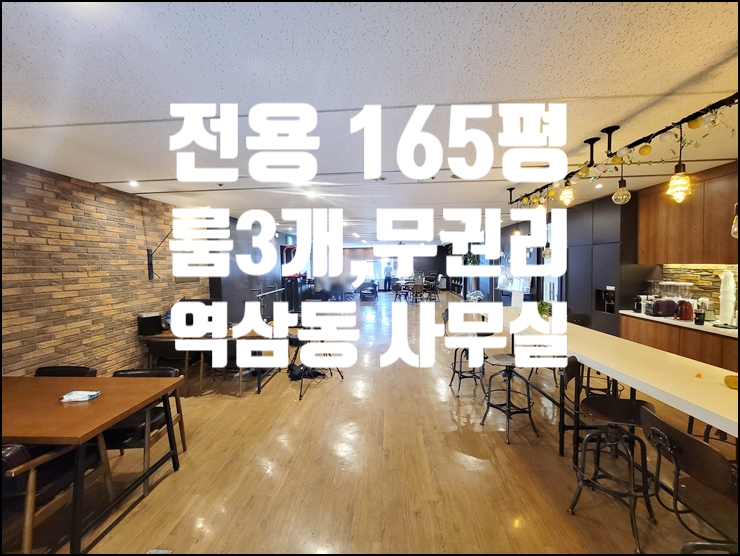  전용 165평 룸3개 역삼동 대형 빌딩 사무실 임대