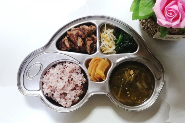  오늘 저녁밥, 무청된장국과 떡갈비.