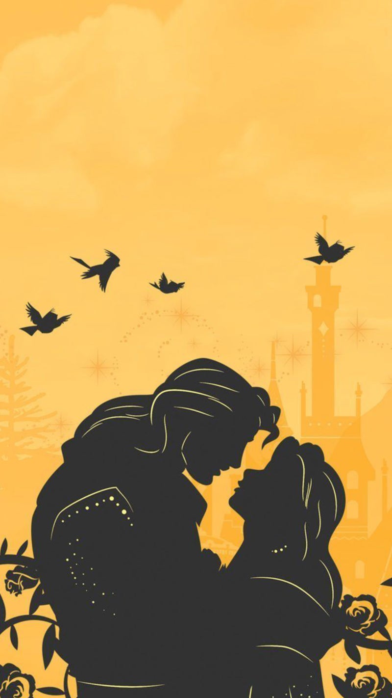 공주 벨과 야수 실루엣