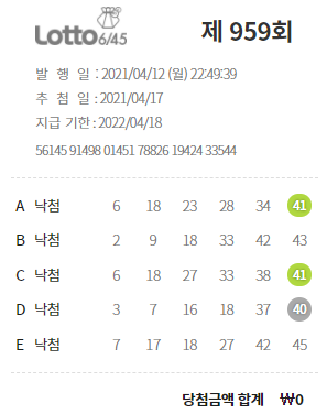  로또번호 선택시 고정수, 제외수를 활용한 로또 당첨 도전기, 로또 960회차 [아재네 로또허당집 실전 활용기 #4]