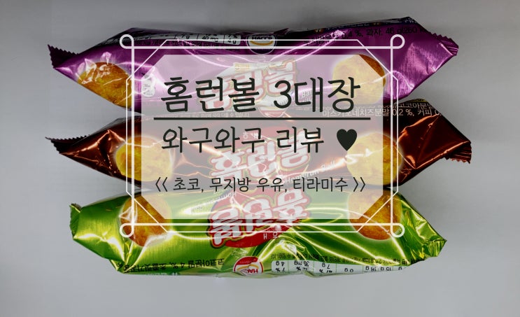  내돈내산 홈런볼 3대장 와구와구 리뷰 [ 초코, 무지방우유, 티라미수 ]