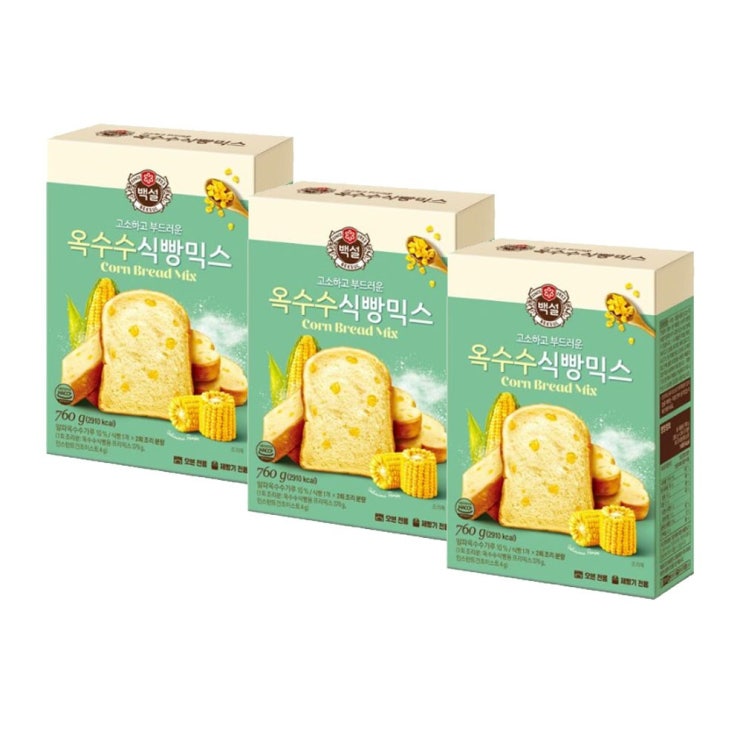 의외로 인기있는 (상온)백설 옥수수식빵믹스760gx3개, 760g, 3개 ··· 의외로 인기있는 (상온)백설 옥수수식빵믹스760gx3개, 760g, 3개 ···