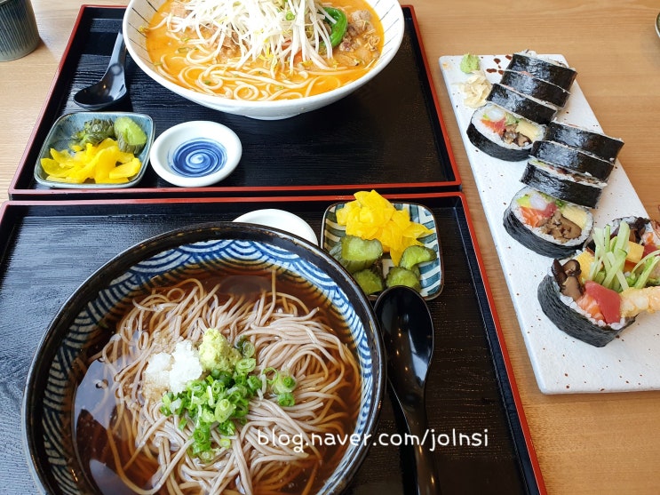  롯데월드타워 맛집 진가와 후토마끼, 냉메밀, 우동 제면 장인의 맛