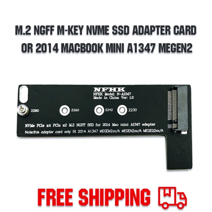 많이 팔린 M 키 NVMe M2 SSD 적용 Mac Mini 2014 A1347 MEGEN2 MEGEM2 MEGEQ2 어댑터 PCI express NGFF 760P 600P 라이저