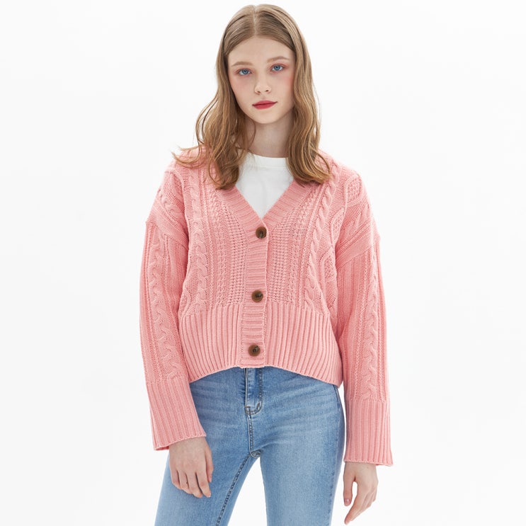 인기 많은 핑크파인애플 여성용 CROPPED CARDIGAN ··· 인기 많은 핑크파인애플 여성용 CROPPED CARDIGAN ···