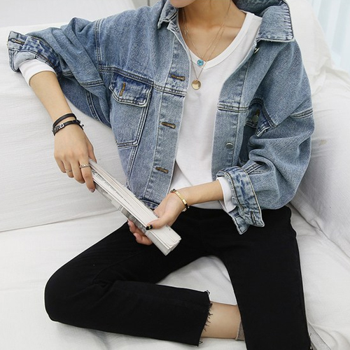  많이 팔린 데일리앤 코츠 여자 루즈핏 데님 청 자켓 추천합니다