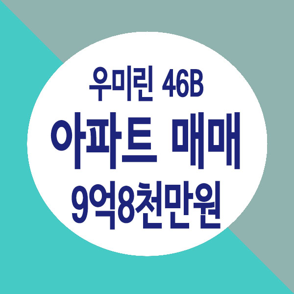  별내역세권 대형평형 46B 타입 입주가능한 우미린 아파트 매매
