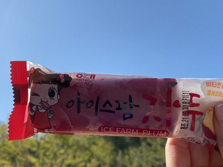  아이스팜자두,자두맛 신상아이스크림 후기 !