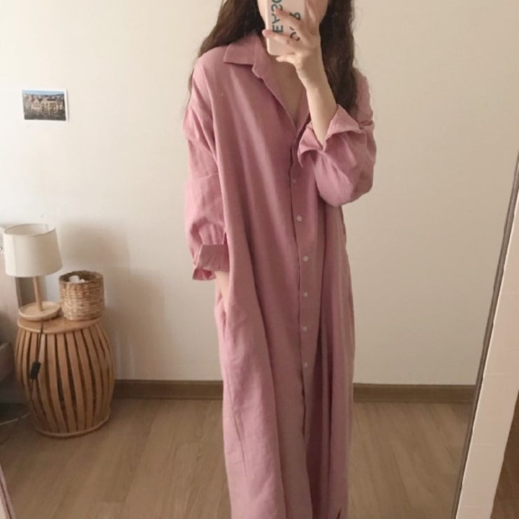 후기가 좋은 여자 롱 긴팔 셔츠 오피스룩 30대 20대 핑크 원피스 드레스 ··· 후기가 좋은 여자 롱 긴팔 셔츠 오피스룩 30대 20대 핑크 원피스 드레스 ···