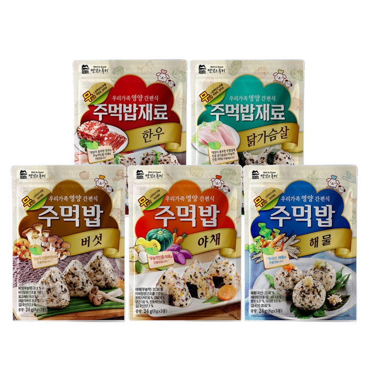 인지도 있는 맛있는풍경 주먹밥 한우 24g + 닭가슴살 24g + 야채 24g + 해물 24g + 버섯24g, 1세트 추천합니다