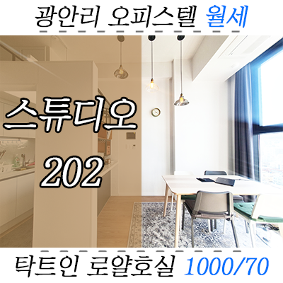 광안동 복층형 원룸 스튜디오202 오피스텔 월세 + 탁트인 조망