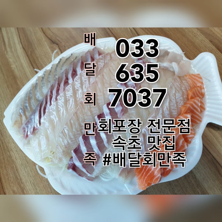  속초회포장 배달 맛집