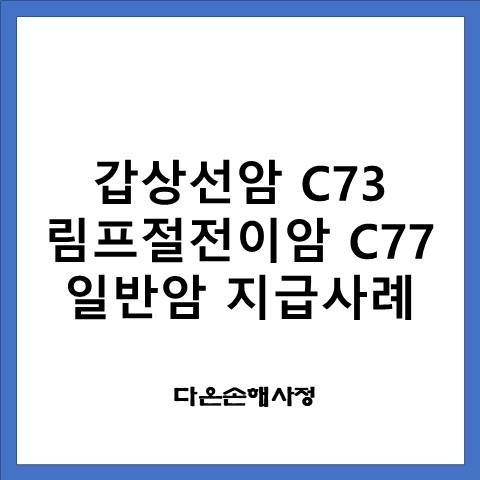 갑상선암 C73 림프절전이암 C77 일반암 보험금 지급 사례