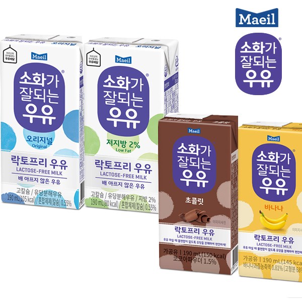 최근 많이 팔린 소화가잘되는우유 190ml 오리지널6팩+저지방6팩+초코맛6팩+바나나맛6팩 총24팩 락토프리 멸균우유, 24팩 추천합니다