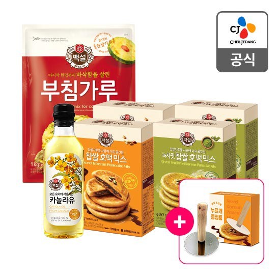 선호도 좋은 CJ백설 찹쌀/녹차 호떡믹스 6개+호떡누르개, 08. 녹차호떡믹스 x 3 + 부침가루 1kg x 3, 상세설명 참조 추천합니다 선호도 좋은 CJ백설 찹쌀/녹차 호떡믹스 6개+호떡누르개, 08. 녹차호떡믹스 x 3 + 부침가루 1kg x 3, 상세설명 참조 추천합니다
