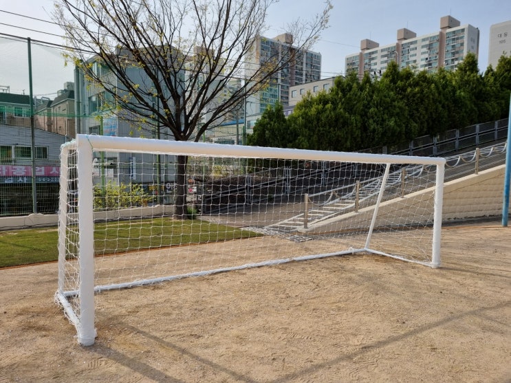  인천심곡초등학교 축구골대 도색, 축구골망 교체 작업