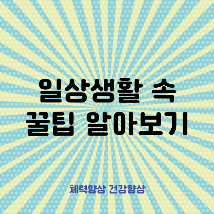  일상생활 속 도움되는 꿀팁 알아보기