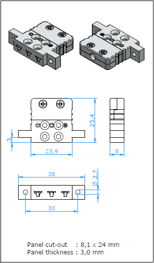  RTD 판넬커넥터, RTD 판넬, RTD Panel, PT100 Panel, PT Panel, PT 판넬 커넥터, 3핀 판넬커넥터, 온도센서 RTD 판넬 커넥터,PT100 미니판넬