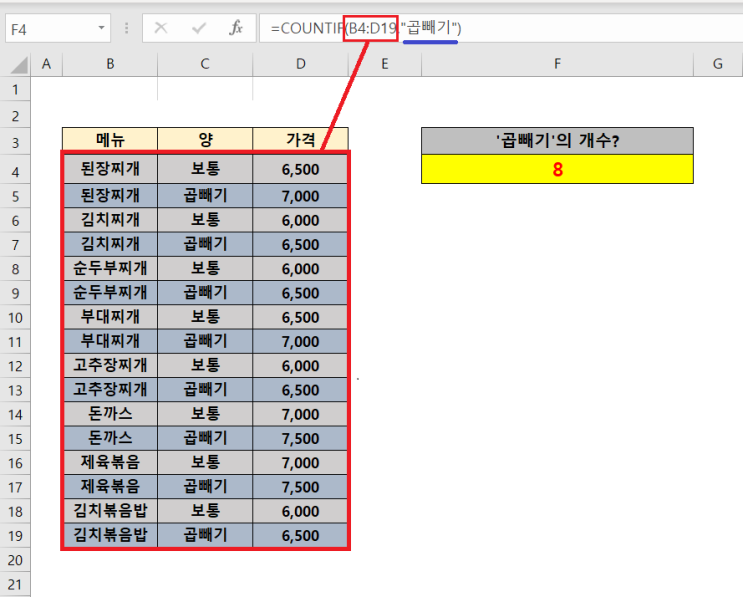  COUNTIF 함수