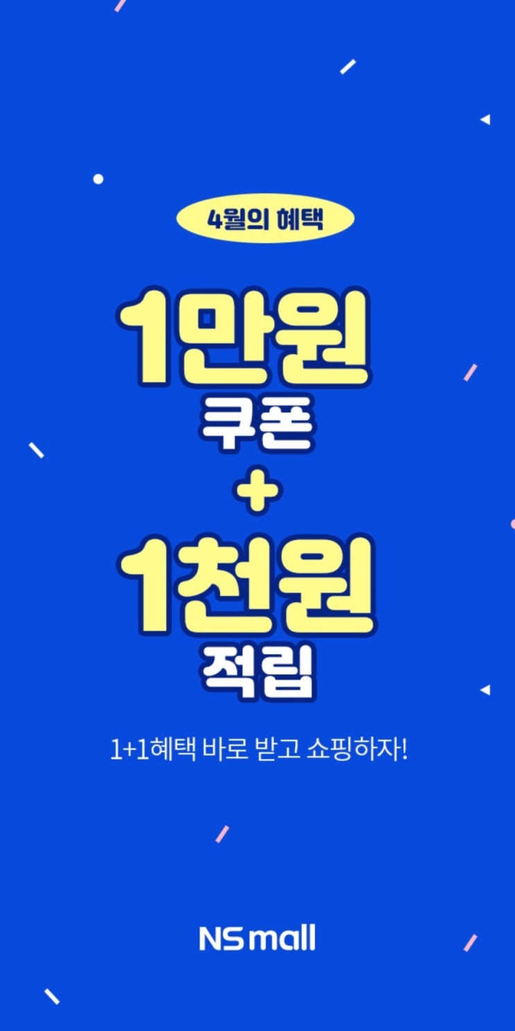  NS몰 - 적립금 1,000원 증정(4/19~4/30, 지급일로 부터 2일간 사용가능) + 앱테크
