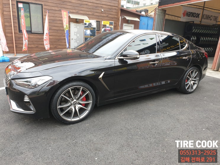  제네시스G70*콘티넨탈MC6*225/40R19*255/35R19*김해제네시스타이어교체*콘티넨탈타이어*김해타이어*타이어쿡