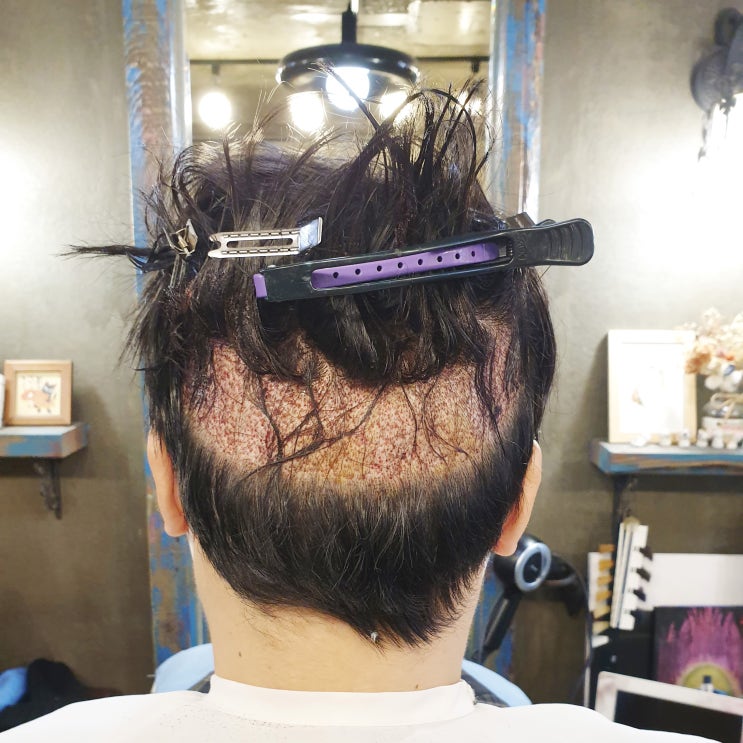  남자 세미 투블럭 뒷머리 헤어스타일