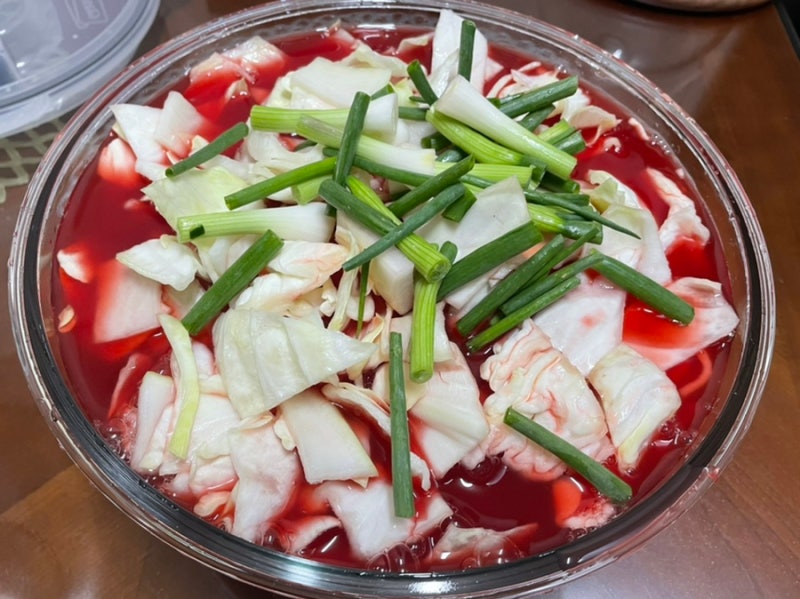 [양배추 비트 물김치] 색감이 끝내준다규 ~~~